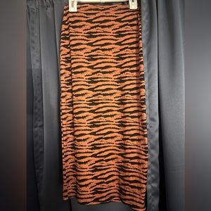 Tiger print midi skirt